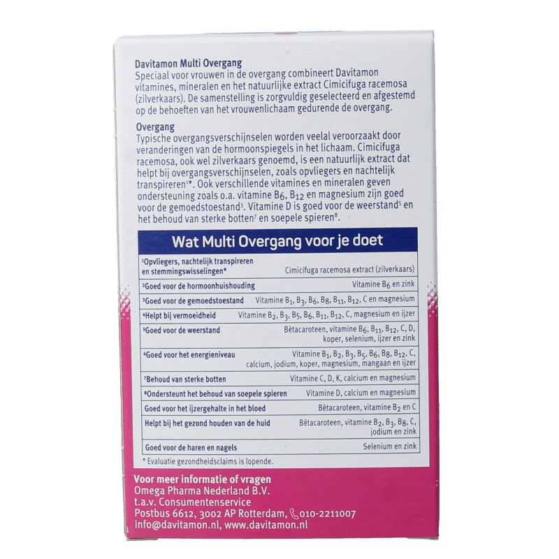 Davitamon Vitamine Multi 60 Tabletten Davitamon Compleet vrouw overgang 60 Tabletten