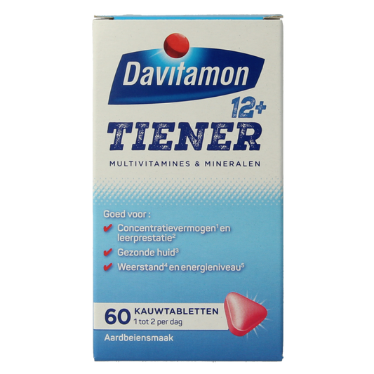Davitamon Vitamine Multi 60 Tabletten Davitamon Tiener boost 12+ aardbei 60 Tabletten