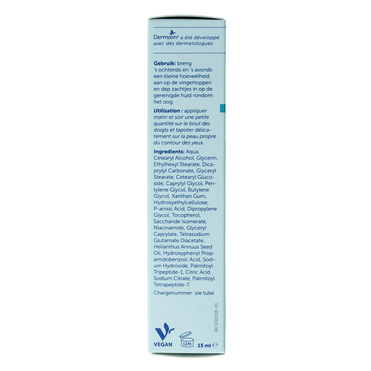 Dermolin Gezichtsverzorging 15.00 Milliliter Dermolin Oogcreme hydraterend tube 15.00 Milliliter