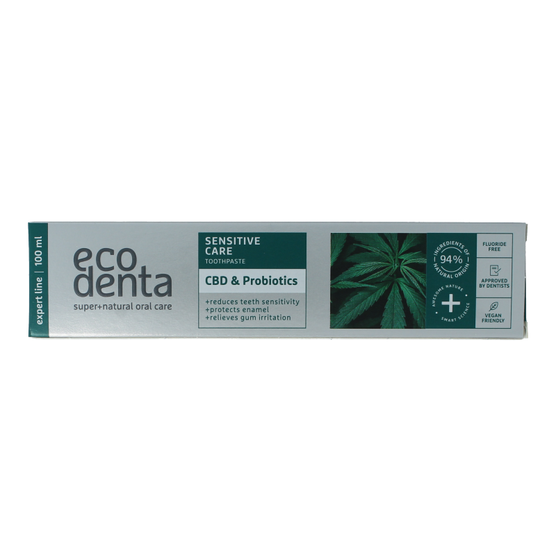 Ecodenta Tandpasta 100 Milliliter Ecodenta Tandpasta sensitive CBD probiotica expert line 100 Milliliter