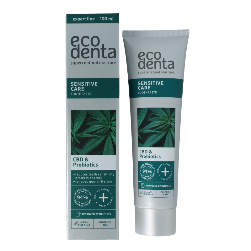 Ecodenta Tandpasta 100 Milliliter Ecodenta Tandpasta sensitive CBD probiotica expert line 100 Milliliter