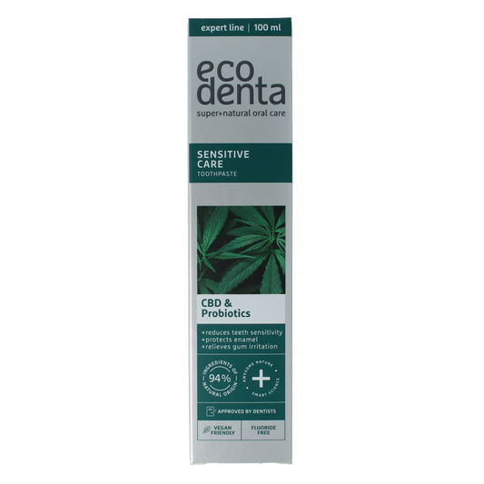 Ecodenta Tandpasta 100 Milliliter Ecodenta Tandpasta sensitive CBD probiotica expert line 100 Milliliter