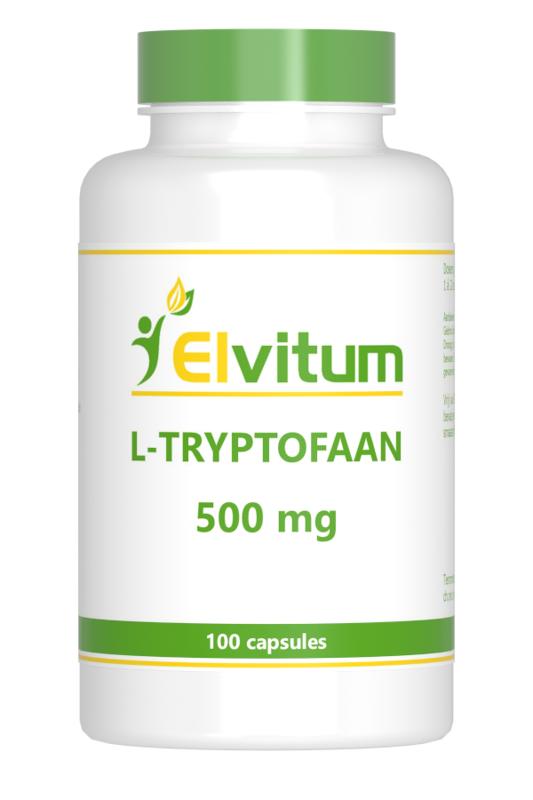 Elvitum Aminozuren 100 Vegetarische capsules Elvitum  L-Tryptofaan 100 Vegetarische capsules