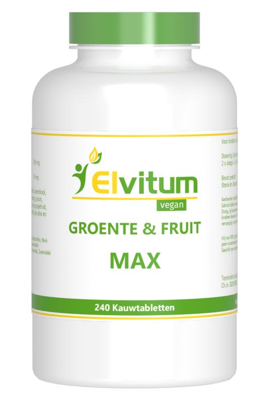 Elvitum Kruidenpreparaten 240 Kauwtabletten Elvitum  Groente en fruit max 240 Kauwtabletten