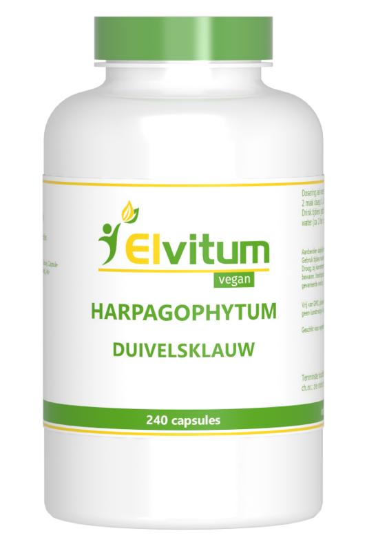 Elvitum Kruidenpreparaten 240 Vegetarische capsules Elvitum  Duivelsklauw harpagophytum 240 Vegetarische capsules