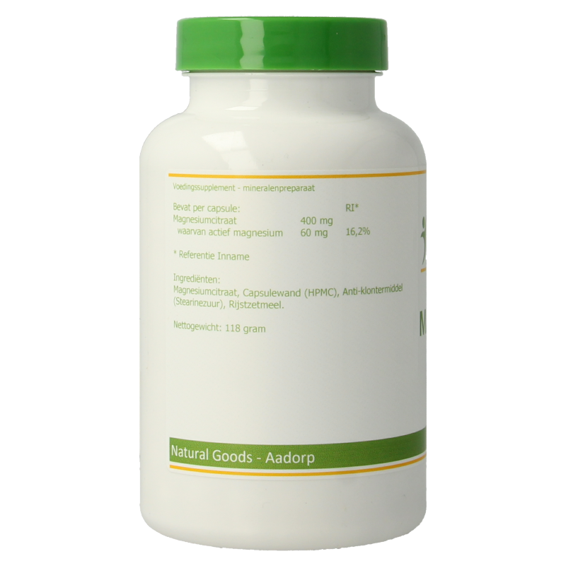 Elvitum Mineralen Enkel 180 Vegetarische capsules Elvitum  Magnesium citraat 180 Vegetarische capsules