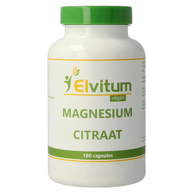 Elvitum Mineralen Enkel 180 Vegetarische capsules Elvitum  Magnesium citraat 180 Vegetarische capsules