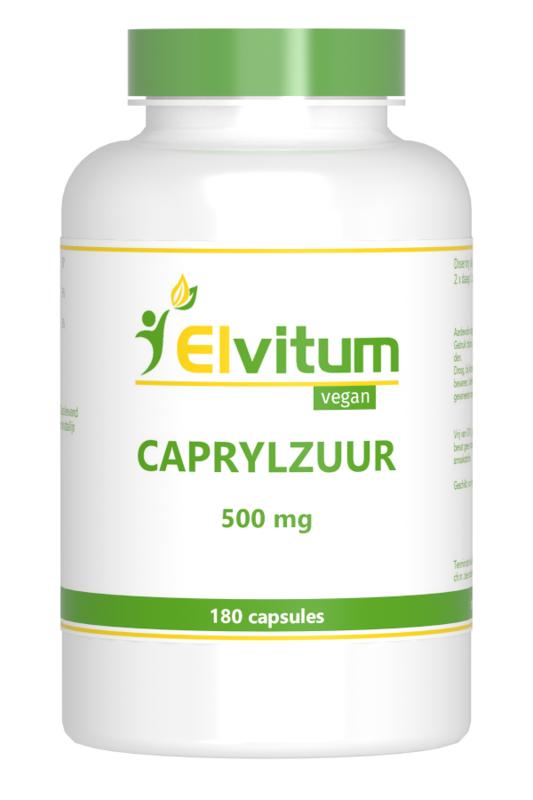 Elvitum Vetzuren 180 Vegetarische capsules Elvitum  Caprylzuur 500mg 180 Vegetarische capsules