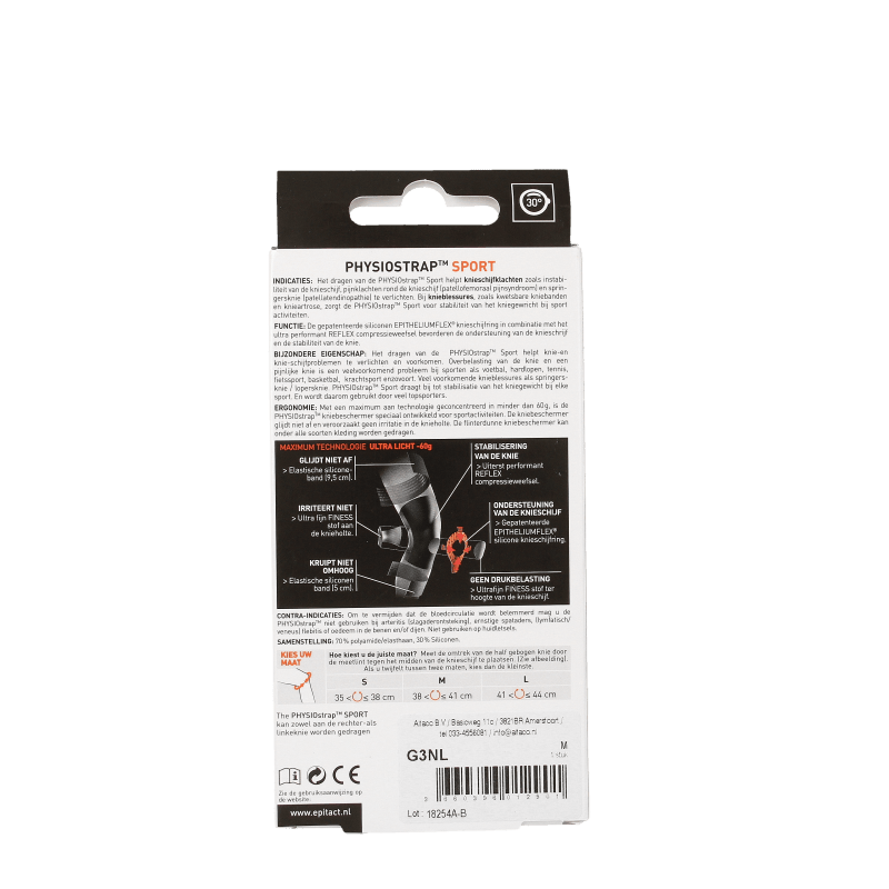 Epitact Braces 1 Stuks Epitact Knie physiostrap sport maat M 1 Stuks