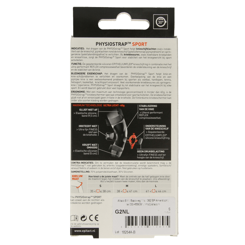 Epitact Braces 1 Stuks Epitact Knie sport maat S 1 Stuks