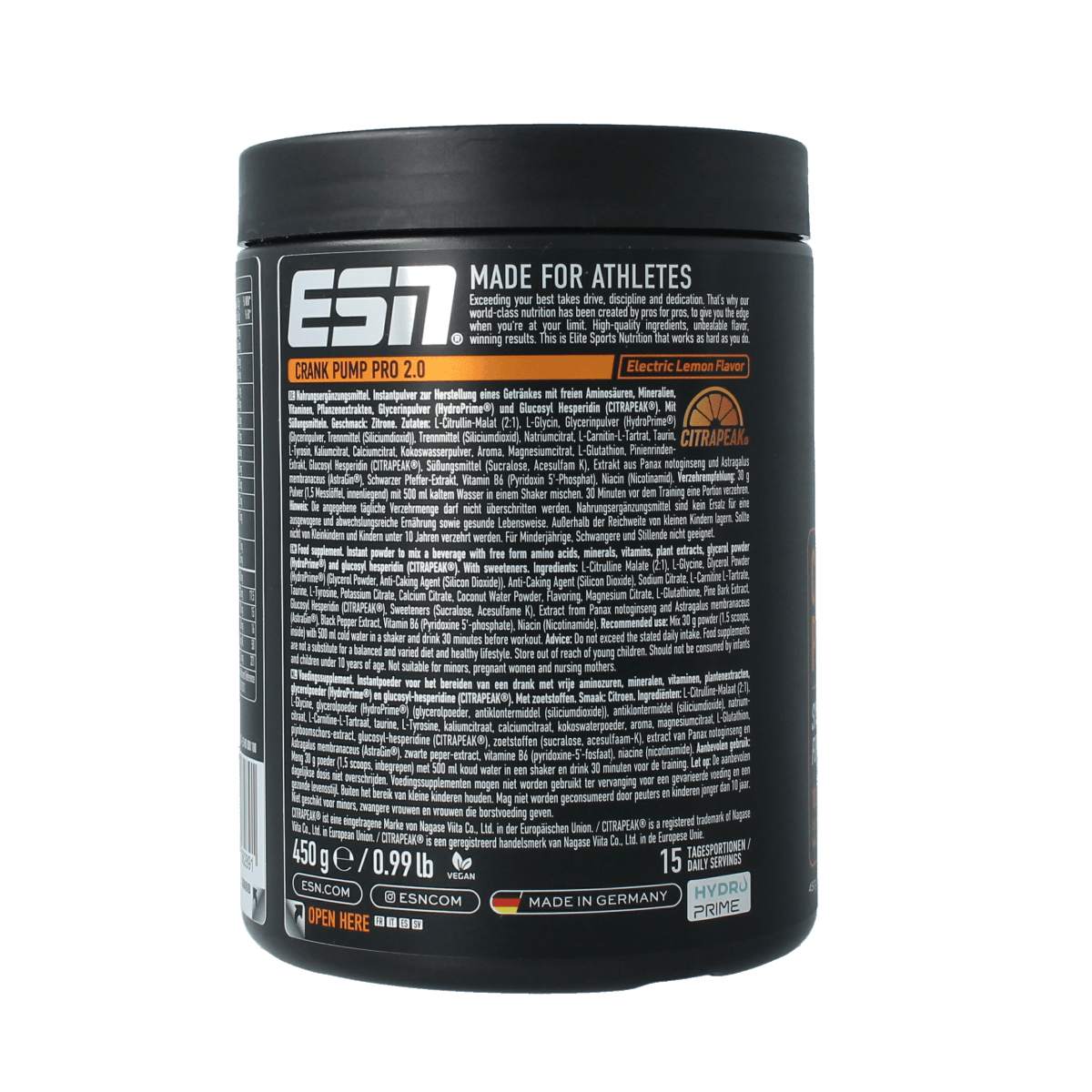 ESN Aminozuren 450.00 Gram ESN Crank pump pro 2.0 electric lemon 450.00 Gram