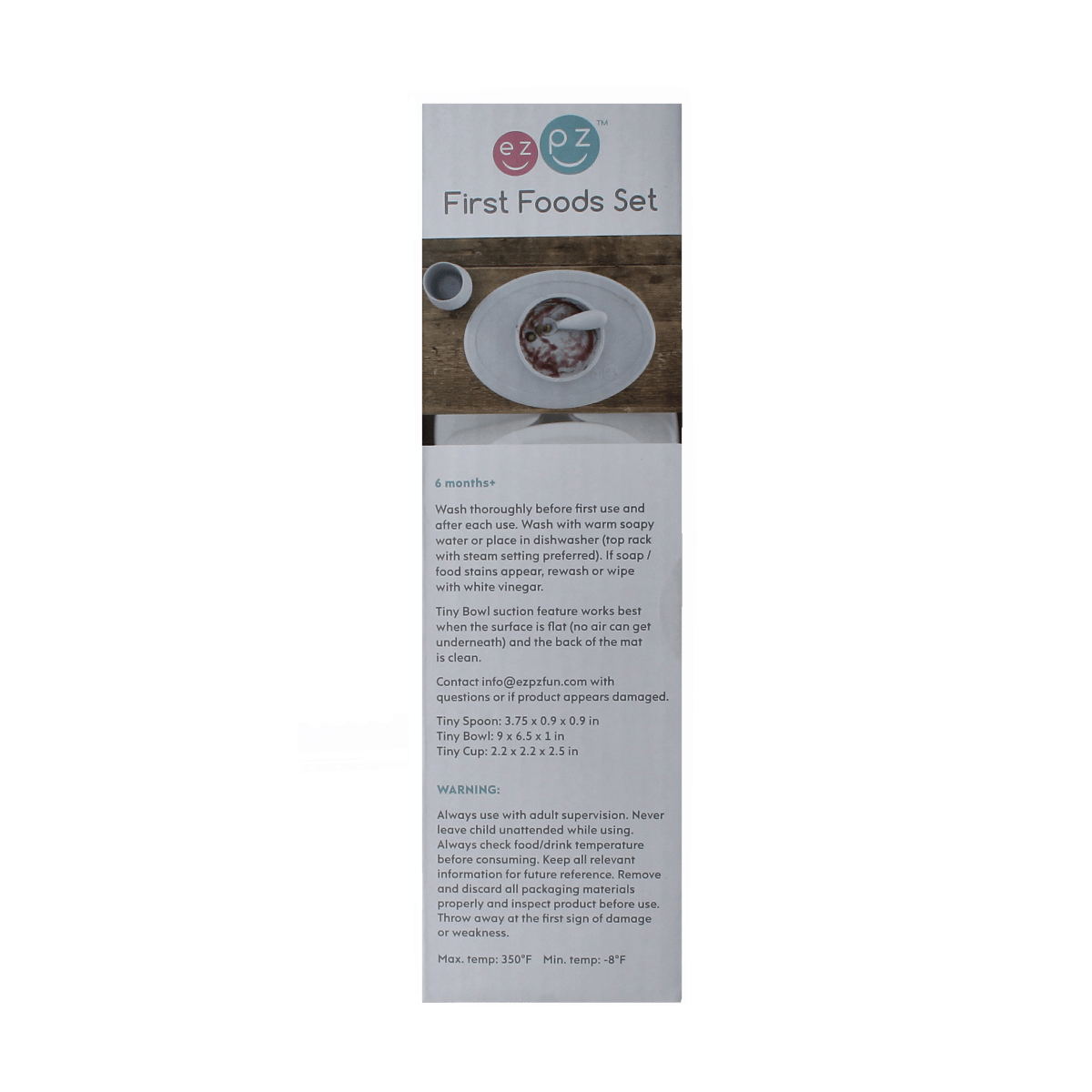 ezpz First Food Set Sage for babies and toddlers, includes bowls and utensils, designed for easy feeding at home.
