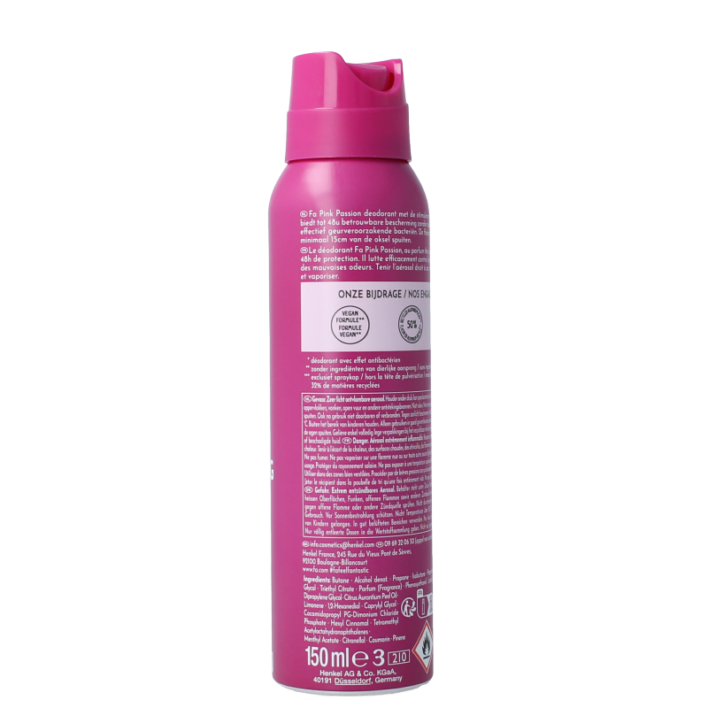 FA Deodorant 150 Milliliter FA Deodorant spray pink passion 150 Milliliter