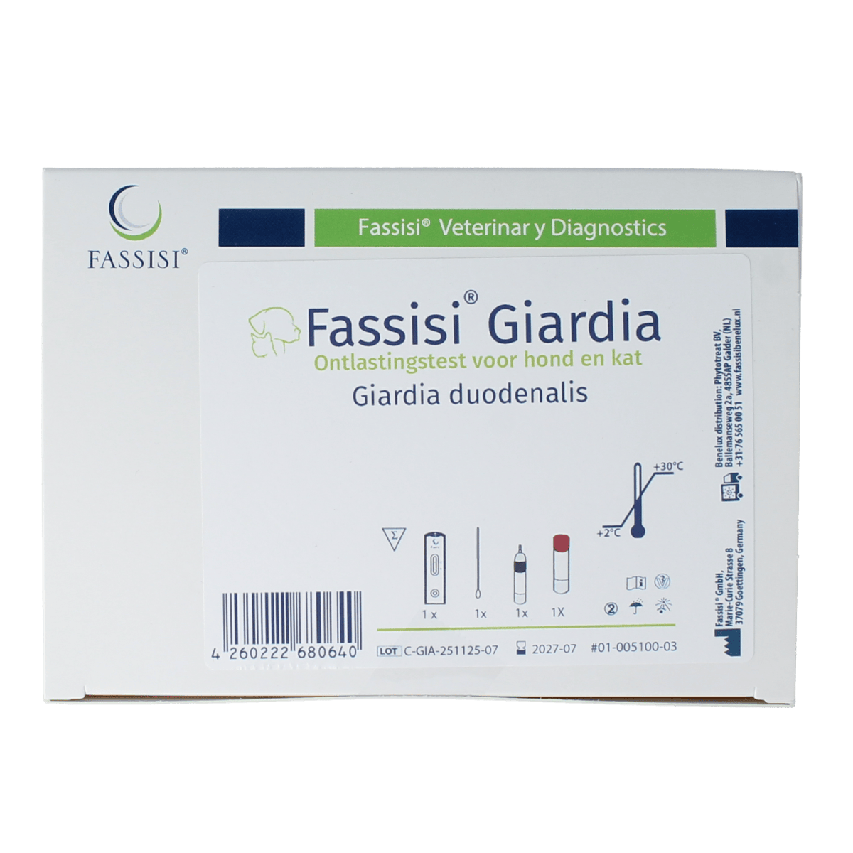 Fassisi Zelftesten en Testsets 1.00 Stuks Fassisi Giarda sneltest hond en kat 1.00 Stuks