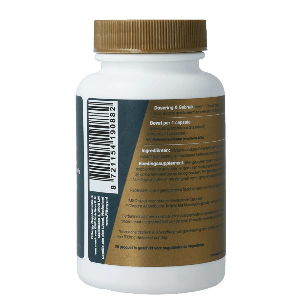 Fittergy Kruidenpreparaten 60.00 Vegetarische capsules Fittergy Berberine optima MRC 60.00 Vegetarische capsules