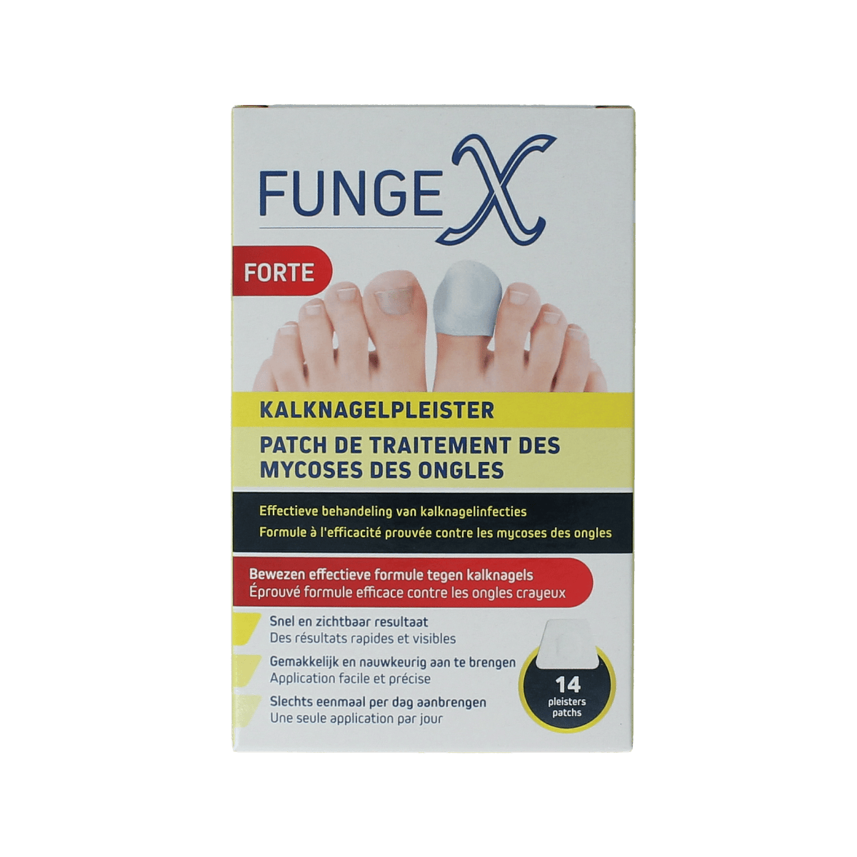 Fungex Kalknagel Pleister Forte for toenail fungus treatment, 14-pack of foot care patches by Fungex.