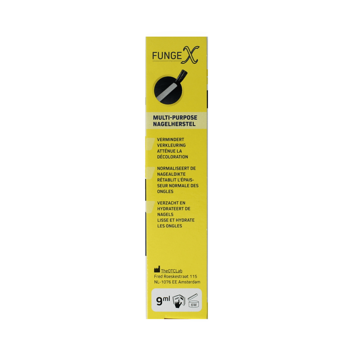 Fungex Nagelherstel voetverzorging met kwastje, 9 ml, voor nagelherstel en verzorging van voetnagels.
