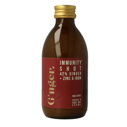 G'nger Dranken en Sappen 250.00 Milliliter G'nger Shot gember vruchtensap immunity 250.00 Milliliter