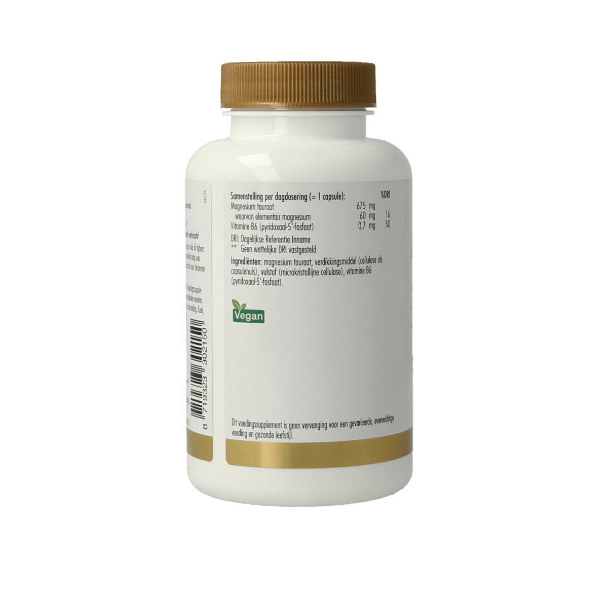 Golden Naturals Mineralen Enkel 90.00 Vegetarische capsules Golden Naturals Magnesium tauraat 90.00 Vegetarische capsules
