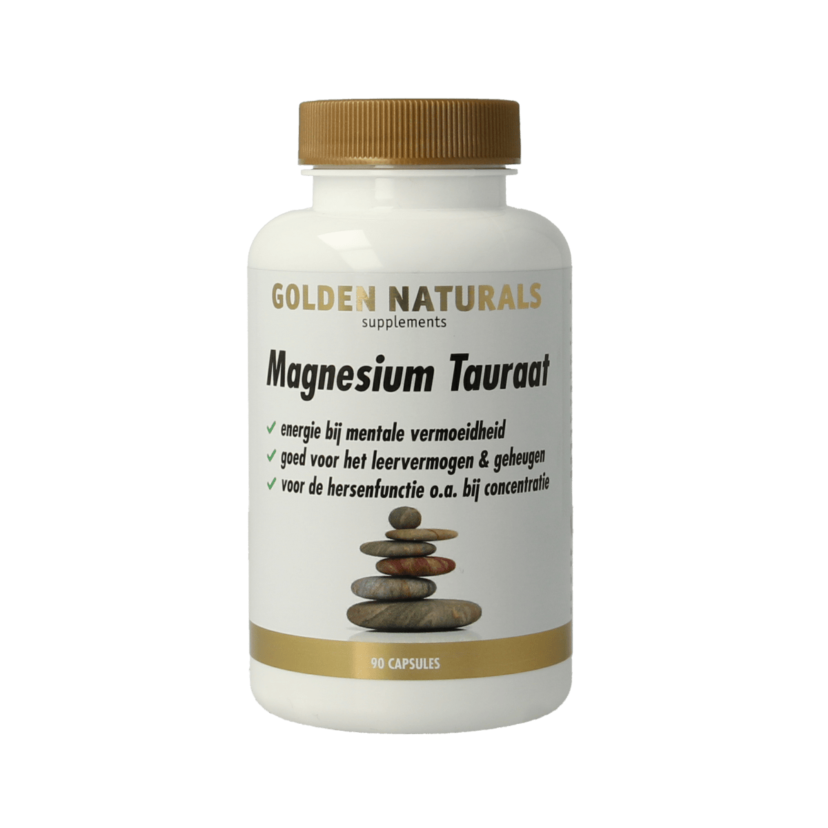 Golden Naturals Mineralen Enkel 90.00 Vegetarische capsules Golden Naturals Magnesium tauraat 90.00 Vegetarische capsules