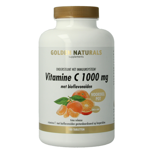 Golden Naturals Vitamine Enkel 180 Tabletten Golden Naturals Vitamine C 1000 bioflavonoiden 180 Tabletten