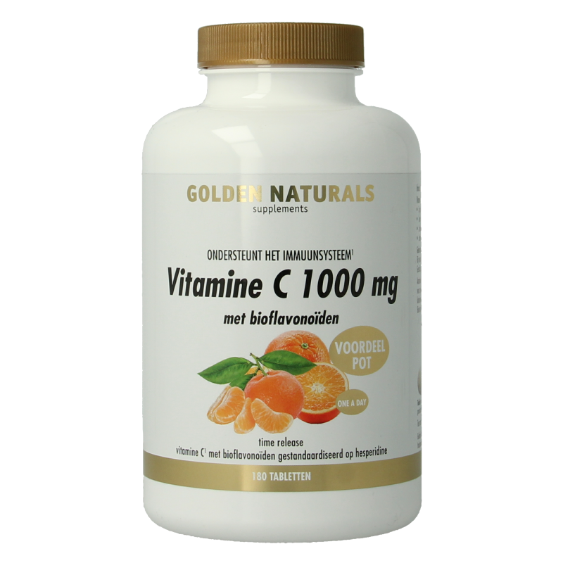 Golden Naturals Vitamine Enkel 180 Tabletten Golden Naturals Vitamine C 1000 bioflavonoiden 180 Tabletten