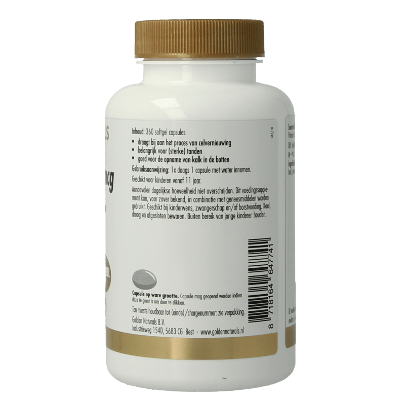 Golden Naturals Vitamine Enkel 360 Capsules Golden Naturals Vitamine D3 75mcg 360 Capsules
