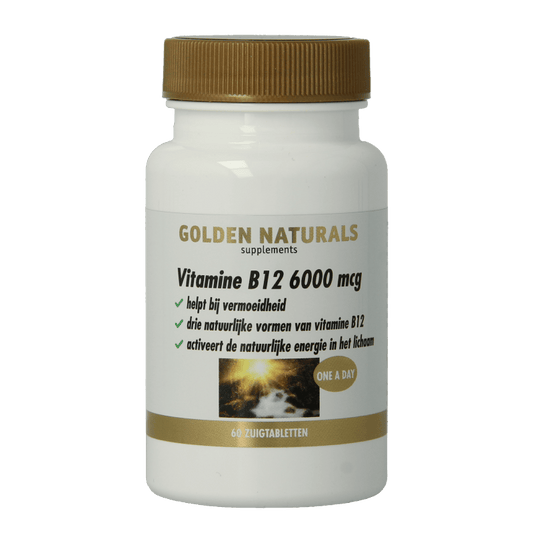 Golden Naturals Vitamine Enkel 60 Zuigtabletten Golden Naturals Vitamine B12 6000mcg vega 60 Zuigtabletten