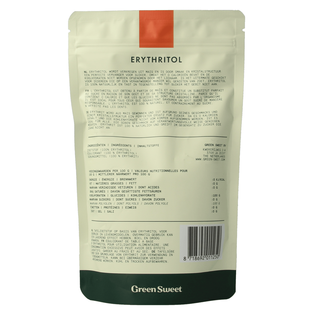 Green Sweet Suikers en Zoetstoffen 225.00 Gram Green Sweet Erythritol 225.00 Gram