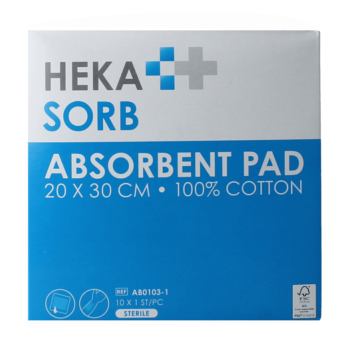 Hekasorb Wondverzorging 10.00 Stuks Hekasorb Absorberend verband 20x30 steriel  10.00 Stuks