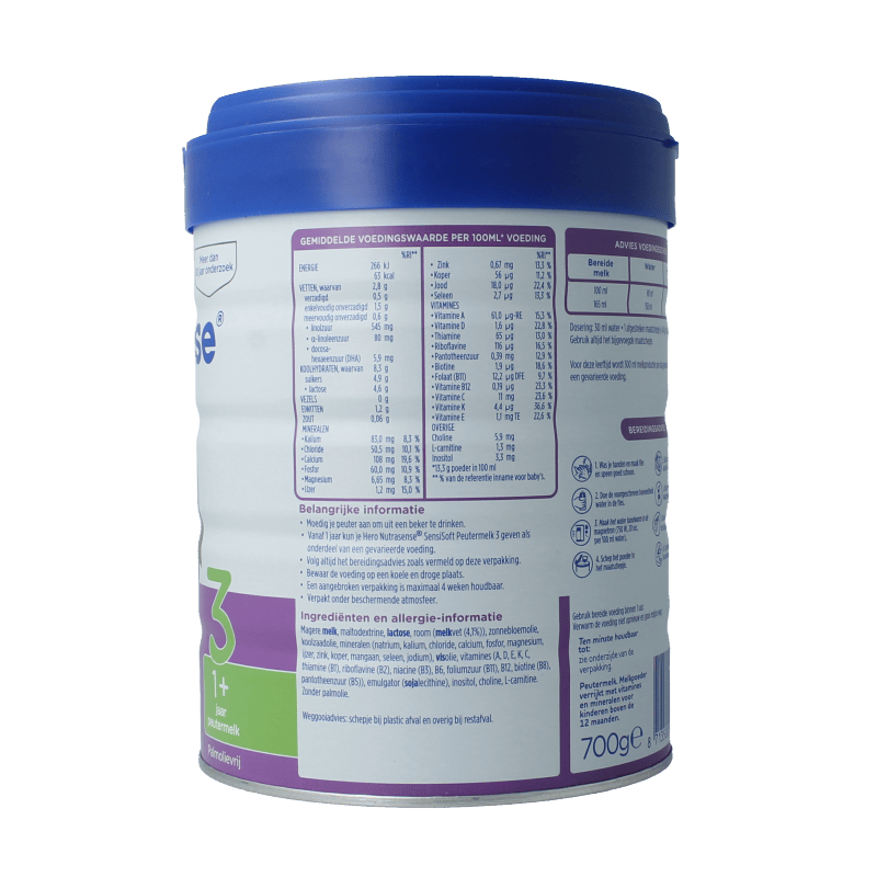 Hero Baby en Peuter Voeding 700 Gram Hero SensiSoft peutermelk 3 (1+jr) 700 Gram