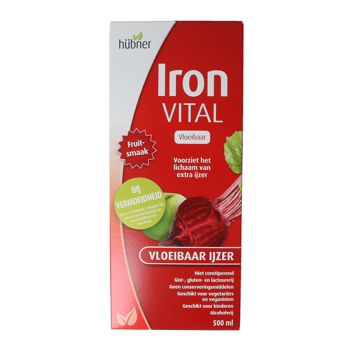 Hubner Mineralen Enkel 500.00 Milliliter Hubner Iron vital vloeibaar ijzer XL 500.00 Milliliter