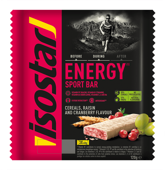 Isostar Sportvoeding 120 Gram Isostar Energy sport bar cereals raisin cranberry 3 x 40g 120 Gram