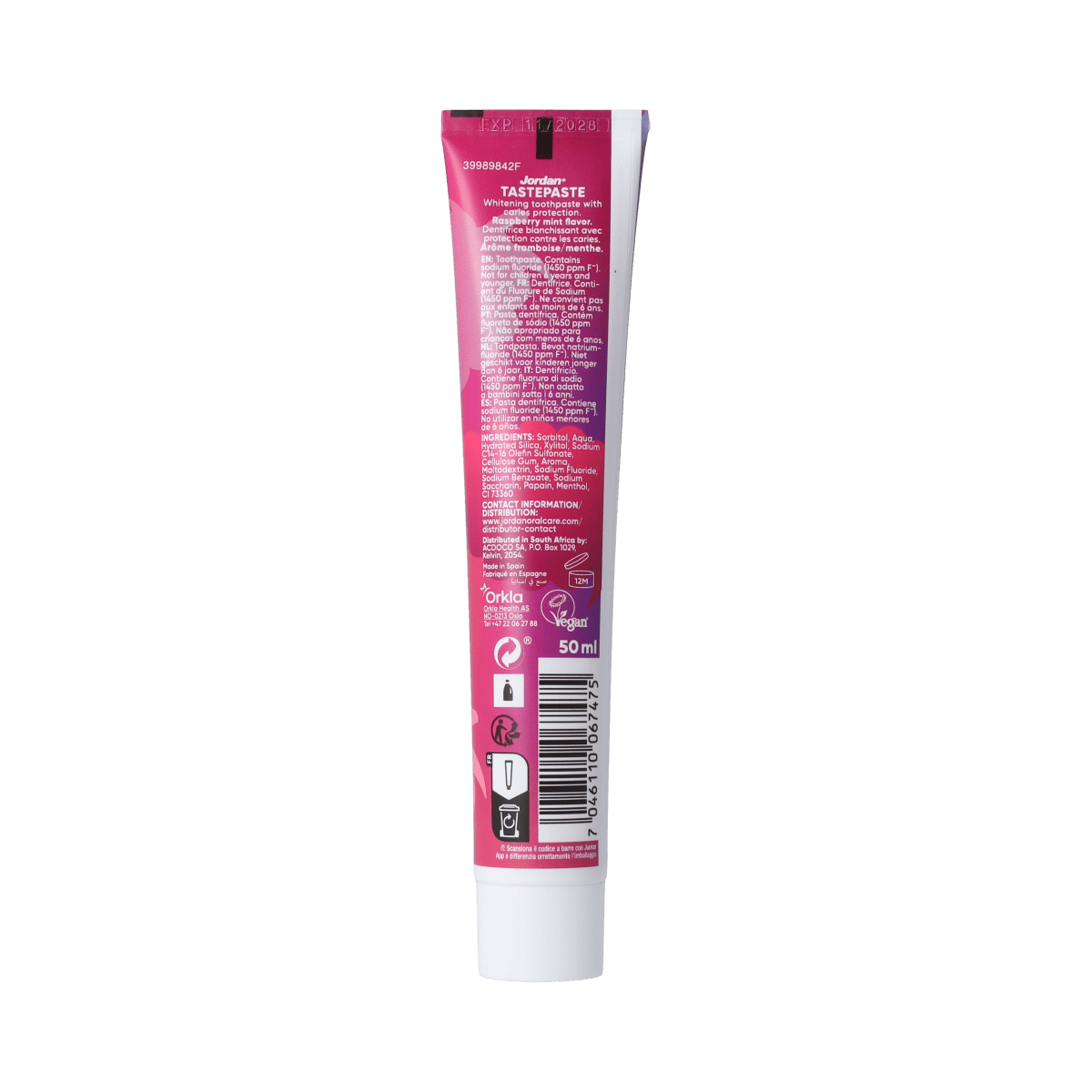 Jordan Mondverzorging 50.00 Milliliter Jordan Jordan Tastepaste Raspberry Mint 50.00 Milliliter