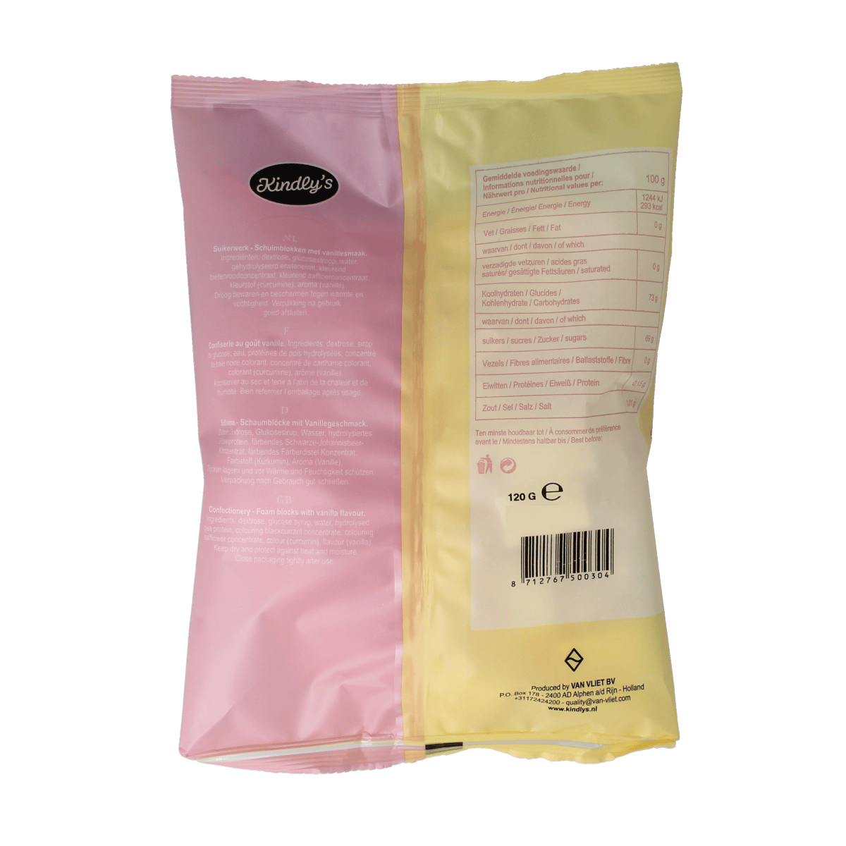 Kindly's Snoepgoed 120.00 Gram Kindly's Schuimblokjes 120.00 Gram