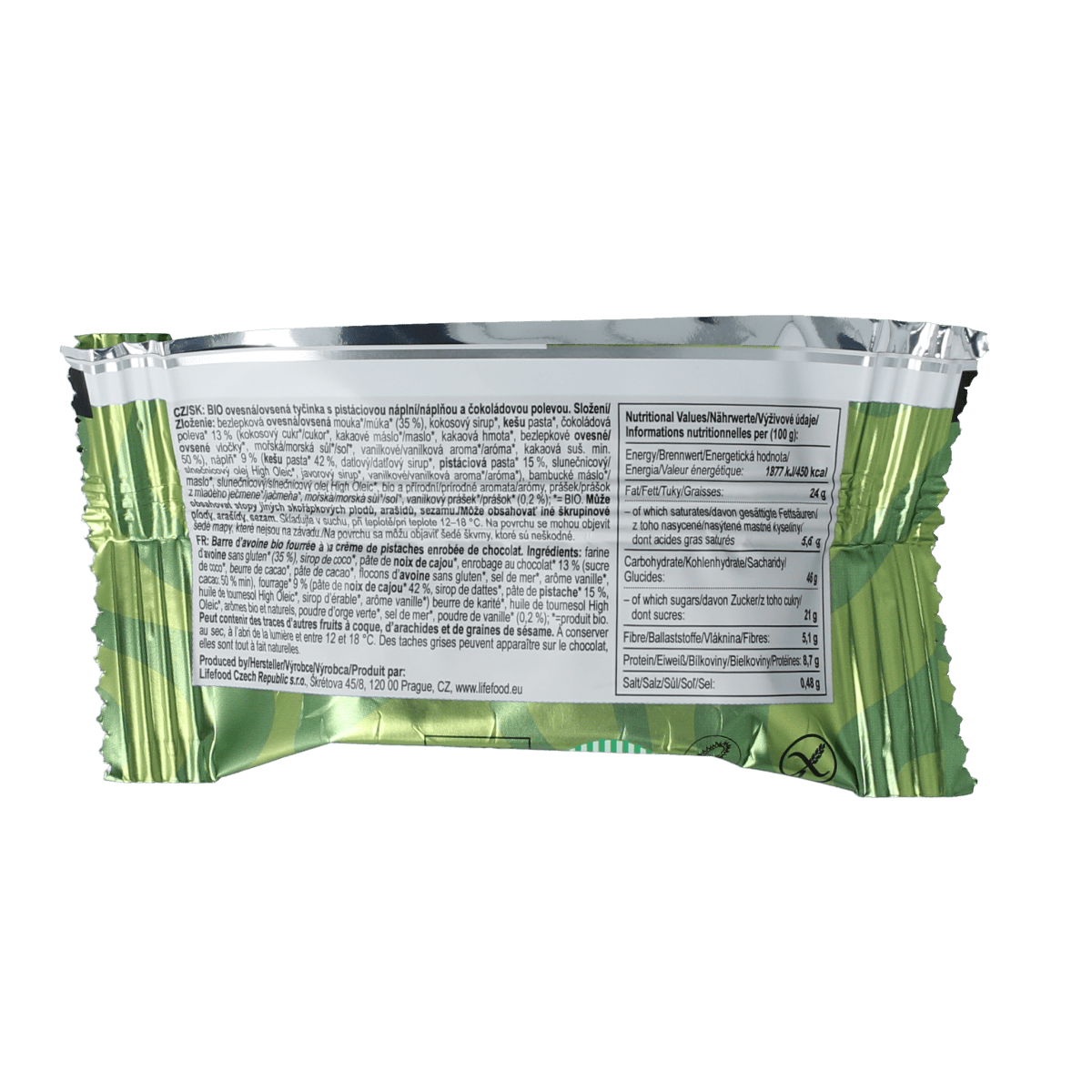 Lifefood Snacks en Tussendoortjes 35.00 Gram Lifefood Cake pistachio vanilla 35.00 Gram