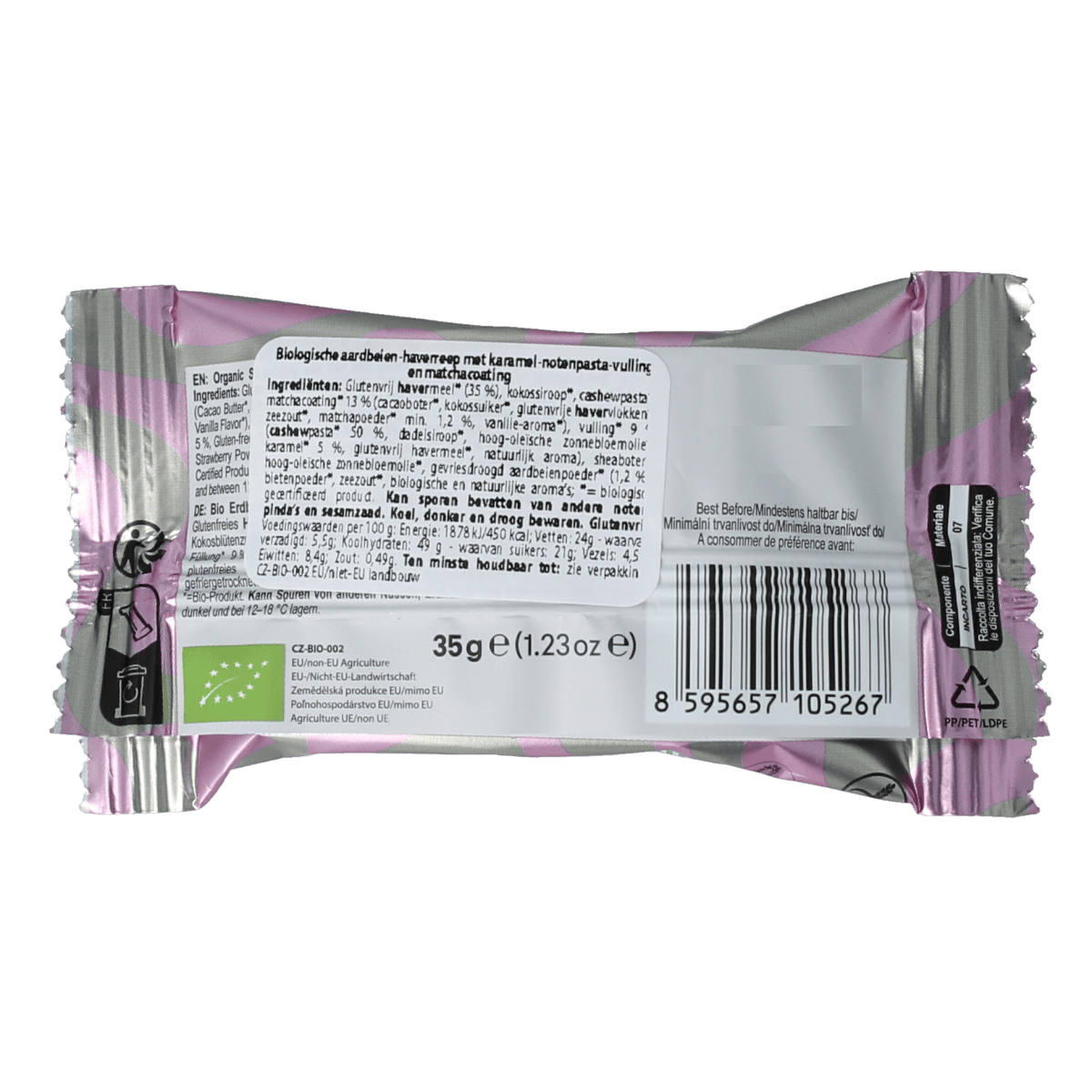 Lifefood Snacks en Tussendoortjes 35.00 Gram Lifefood Cake strawberry caramel matcha 35.00 Gram