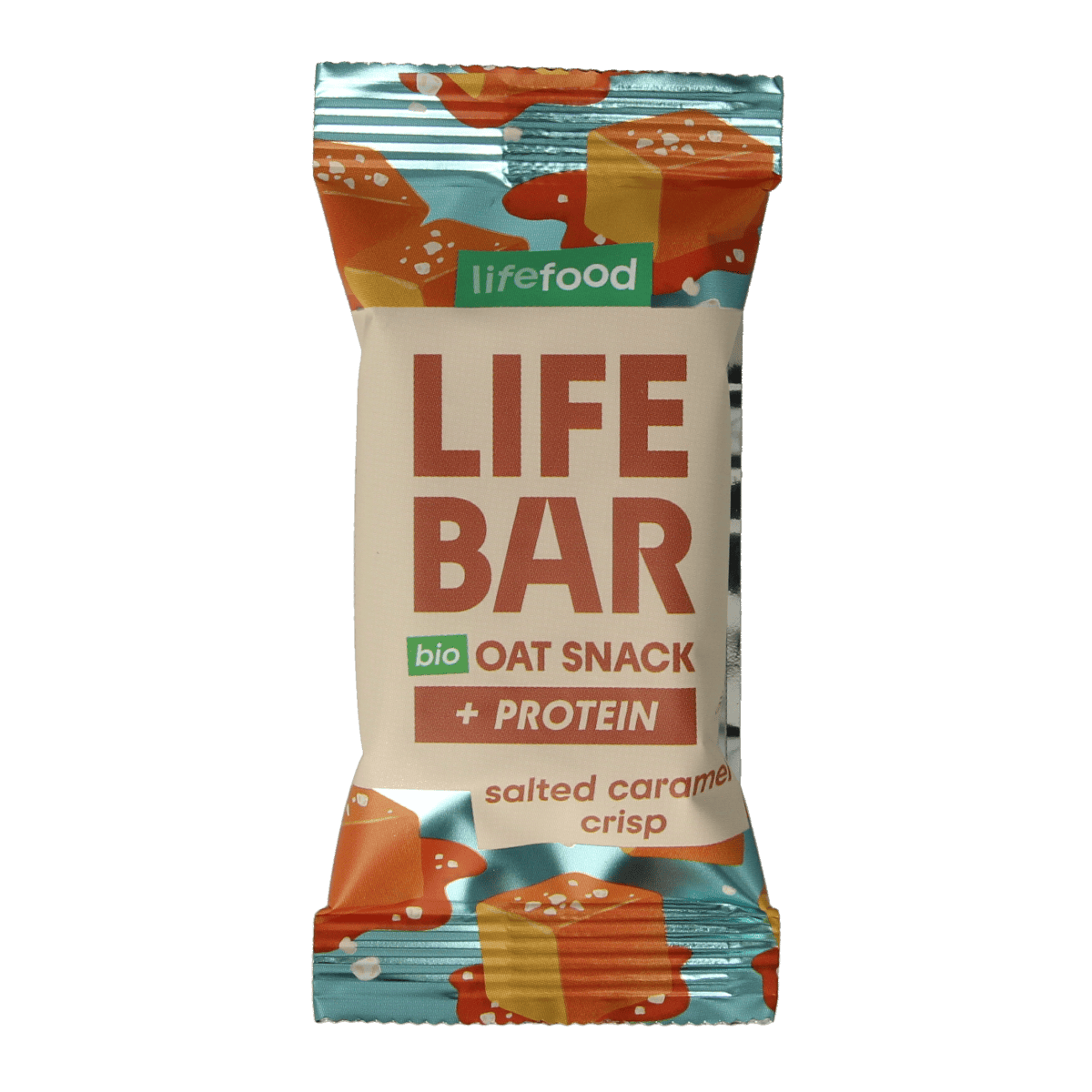 Lifefood Snacks en Tussendoortjes 40.00 Gram Lifefood Lifebar oatsnack proteine salted caramel crisp bio 40.00 Gram