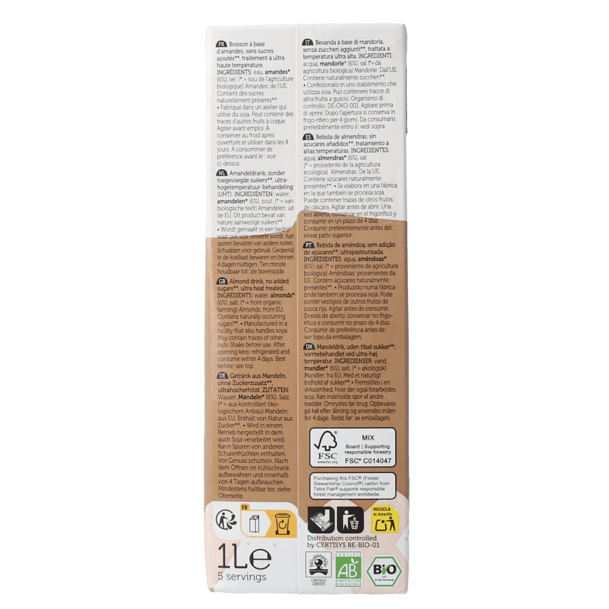 Lima Dranken en Sappen 1.00 Liter Lima Pur almond drink bio 1.00 Liter
