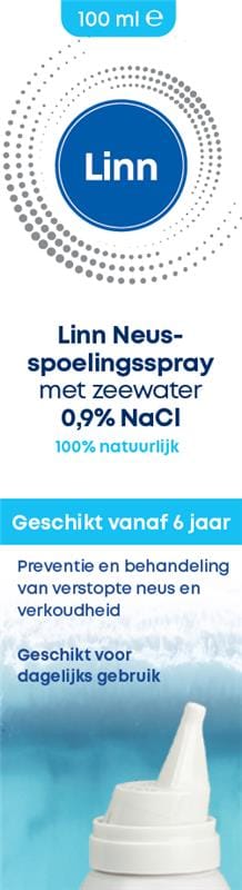 Linn Neusverzorging en Inhalatie 100.00 Milliliter Linn Neusspoelingsspray zeewater 100.00 Milliliter