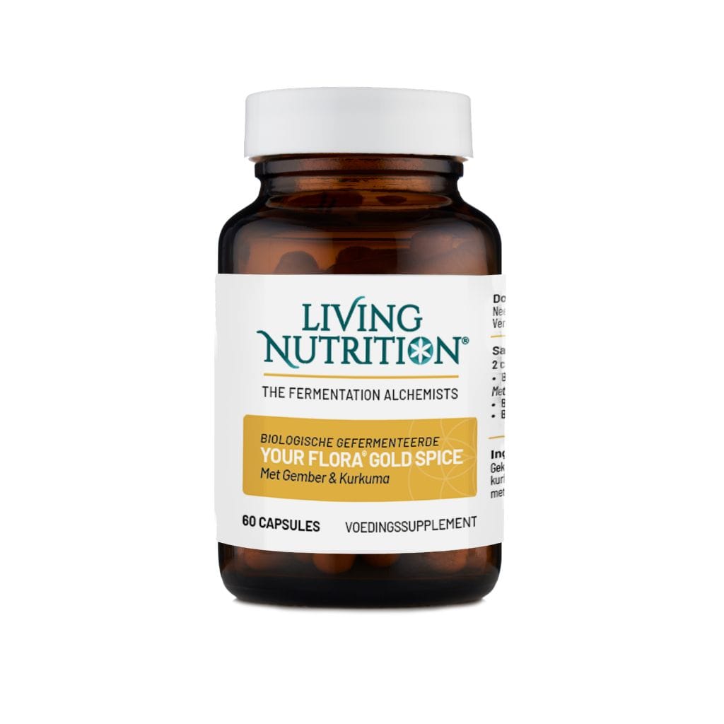 Living Nutrition Kruidenpreparaten 60.00 Capsules Living Nutrition Your Flora Gold Spice met gember en kurkuma bio 60.00 Capsules