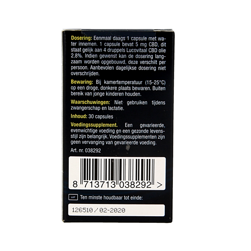 Lucovitaal Kruidenpreparaten 30 Capsules Lucovitaal Cannabidiol CBD 5mg 30 Capsules