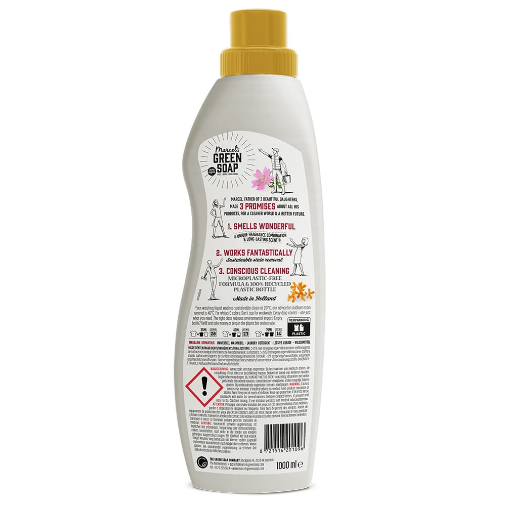 Marcel's Green Soap Wasmiddelen 1000.00 Milliliter Marcel's Green Soap Wasmiddel Mandarin & Osmanthus 1000.00 Milliliter