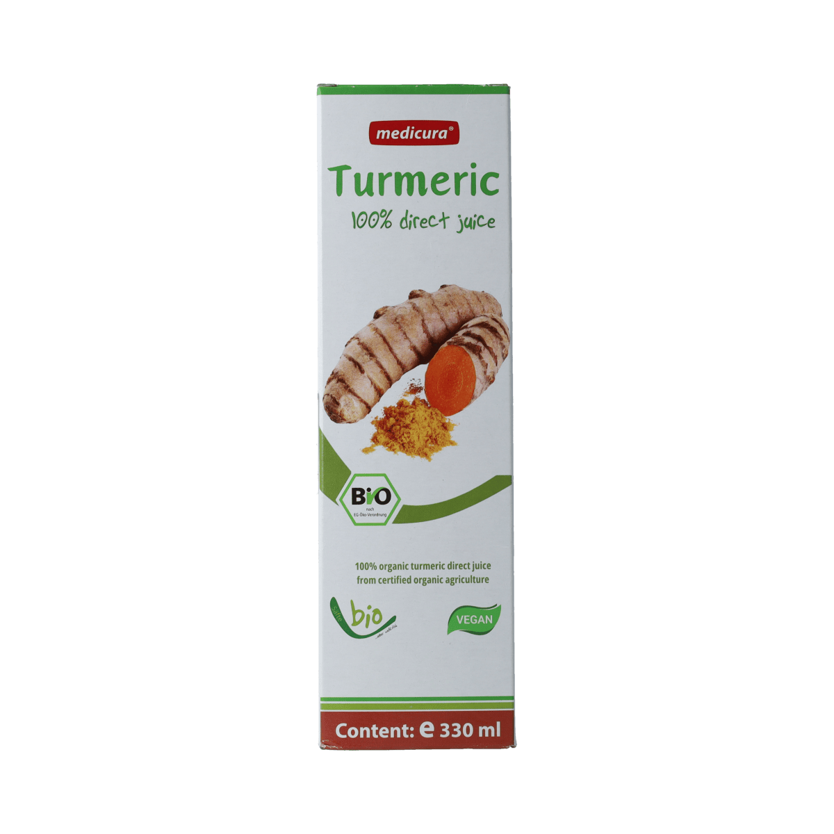 Medicura Dranken en Sappen 330.00 Milliliter Medicura Curcuma 100% sap Bio 330.00 Milliliter