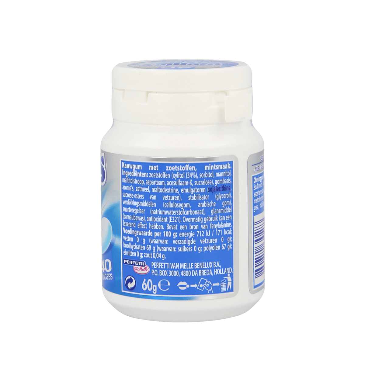 Mentos Snoepgoed 40.00 Stuks Mentos Gum sweetmint white pot 40.00 Stuks