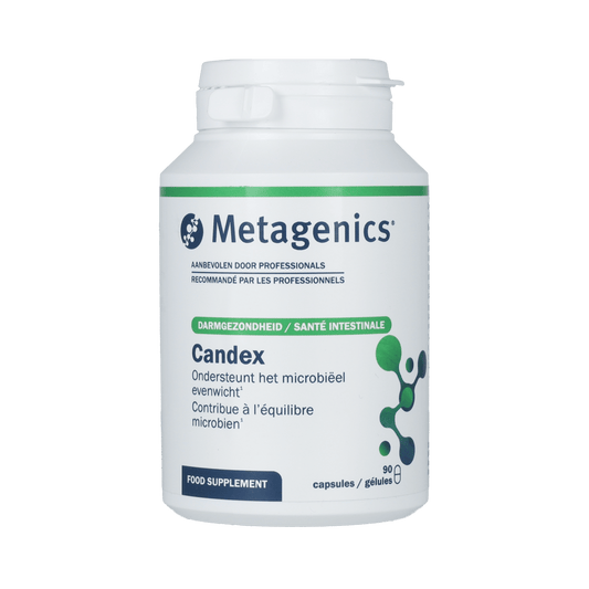 Metagenics Candex NFD dietary supplement capsules, natural herbal remedy, 90 capsules for immune support and digestive health.