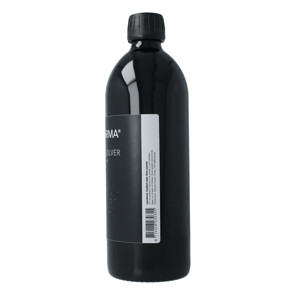 Natupharma Ionisch Zilverwater 10ppm for oral care in 500ml bottle, natural mineral silver water for mouth hygiene.