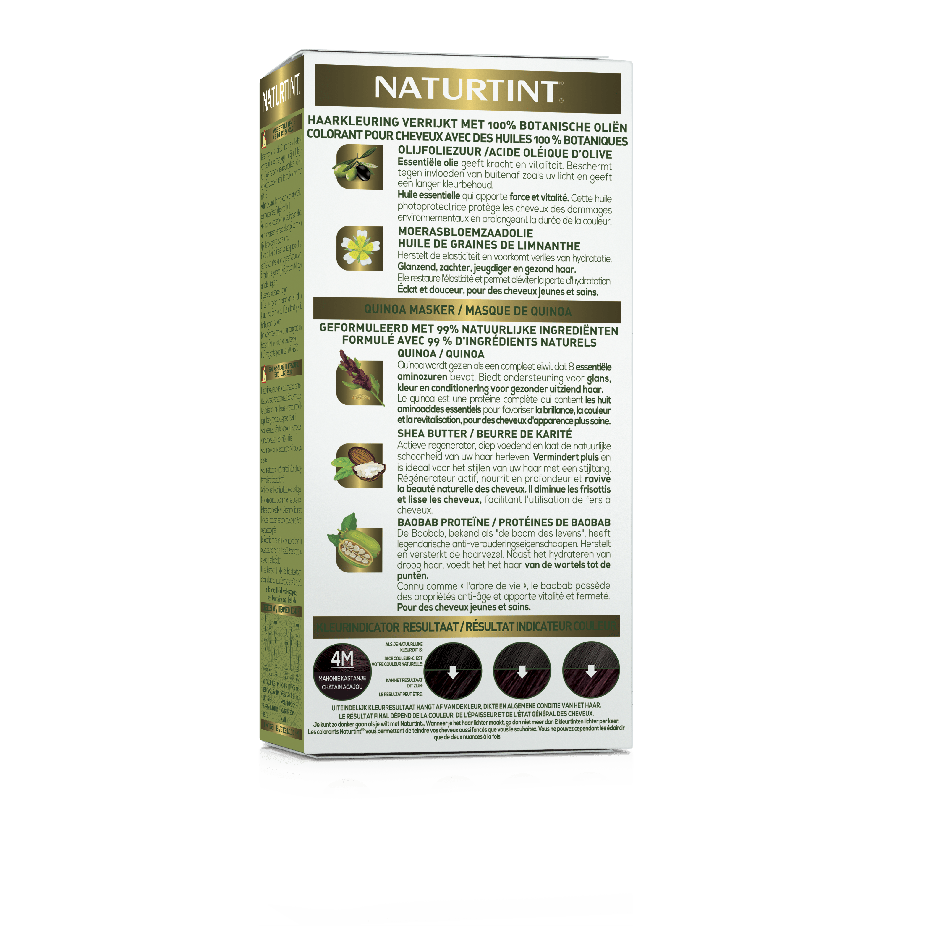 Naturtint 4M Mahonie Kastanje hair coloring cream, 170ml bottle with product packaging visible.