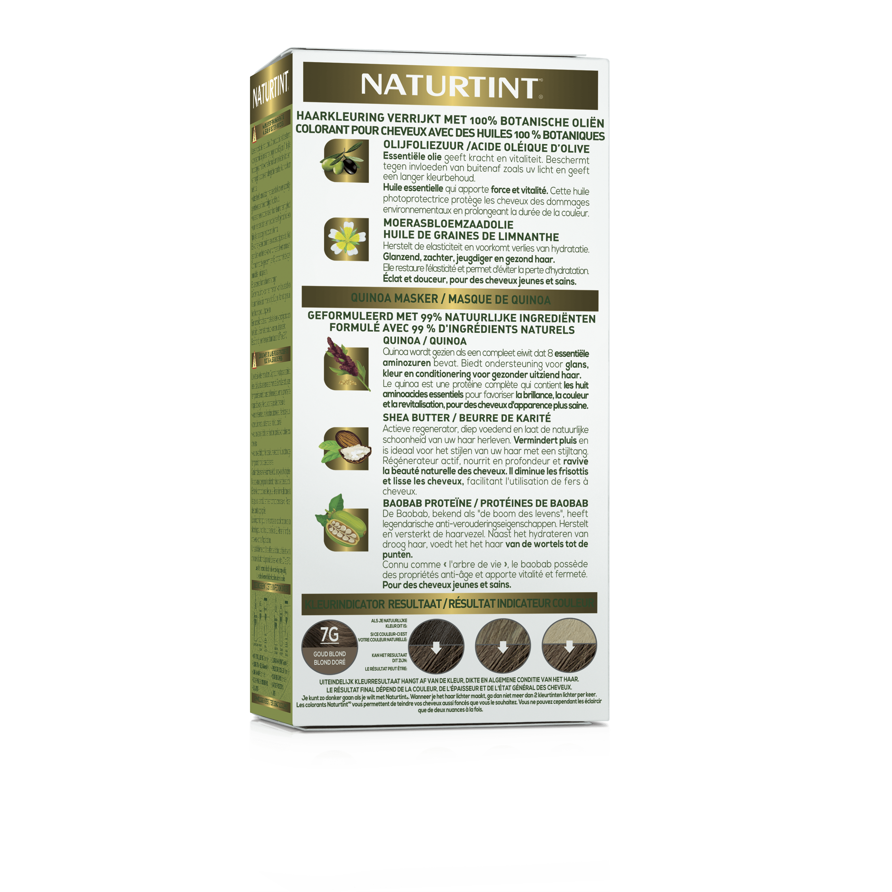Naturtint 7G Goudblond hair coloring tube, natural hair dye in 170ml packaging, suitable for creating a golden blonde look.