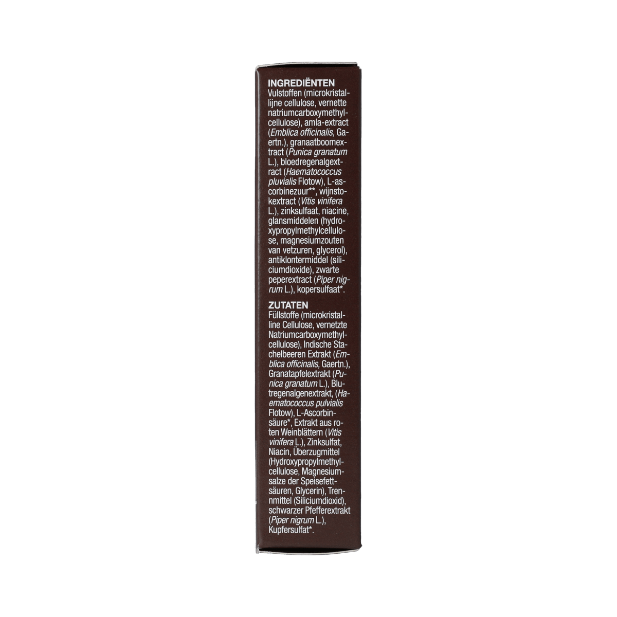 New Nordic Pigment Clear Skin Care tablets, herbal supplement for skin health, in a container with label showing product details.